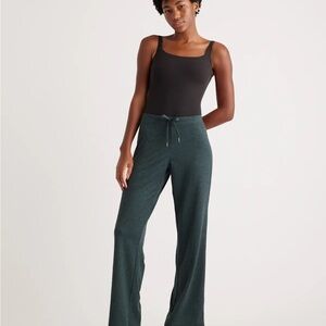 Quince flow knit Wide-Leg Drawstring Pants in Dark Teal
